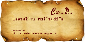 Csatári Mátyás névjegykártya