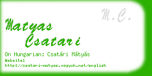 matyas csatari business card